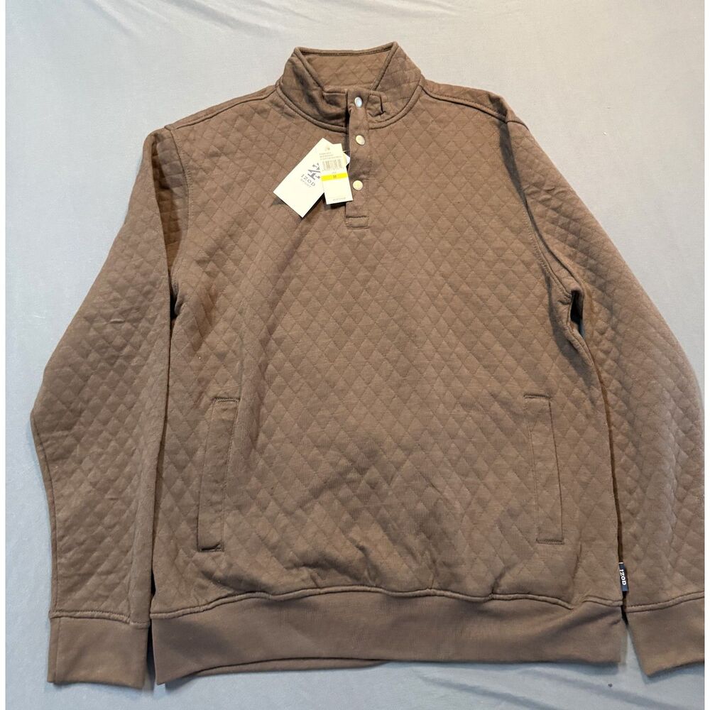 Izod Sport Men's Quilted Quarter Snap Mock Neck Sweatshirt. NWT. Size M